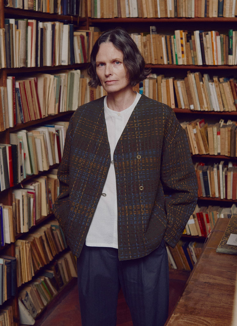 Kantha Tweed Cotton Jacket | Multi
