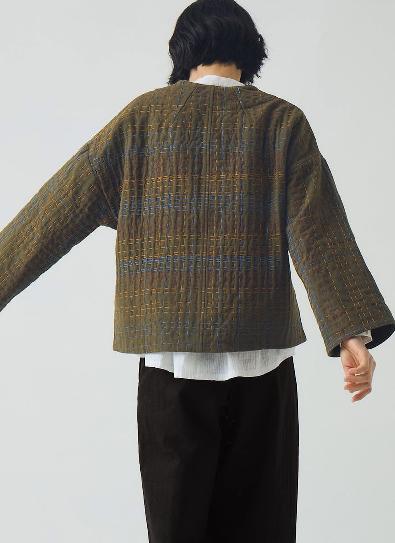 Kantha Tweed Cotton Jacket | Multi