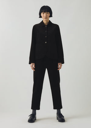 Round Collar Organic Cord Jacket | Anthracite