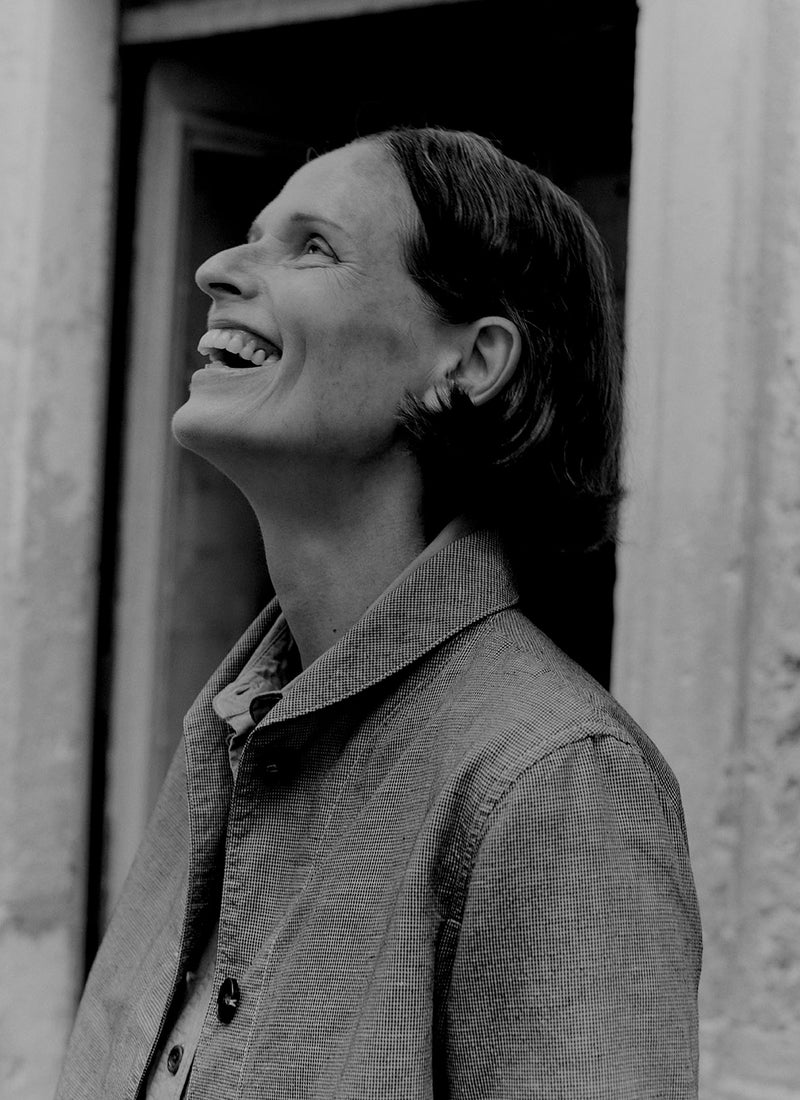 Hal Micro Houndstooth Cotton Linen Workwear Jacket | Vintage White/Black