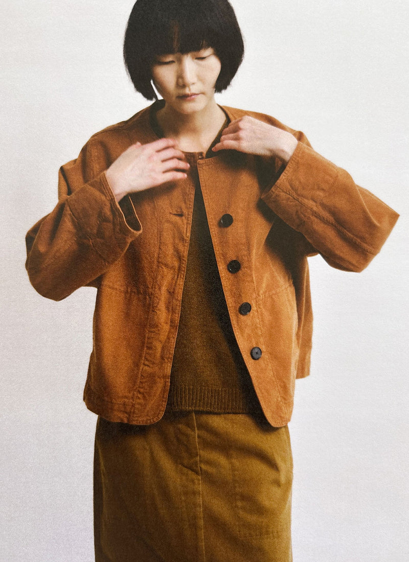 Sculpted Brushed Cotton Canvas Jacket | Brown Anise