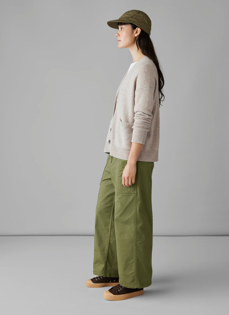 Ffion Wool Cashmere Boxy Cardigan | Putty