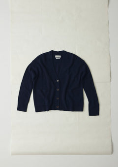 Ffion Wool Cashmere Boxy Cardigan | Darkest Navy | TOAST