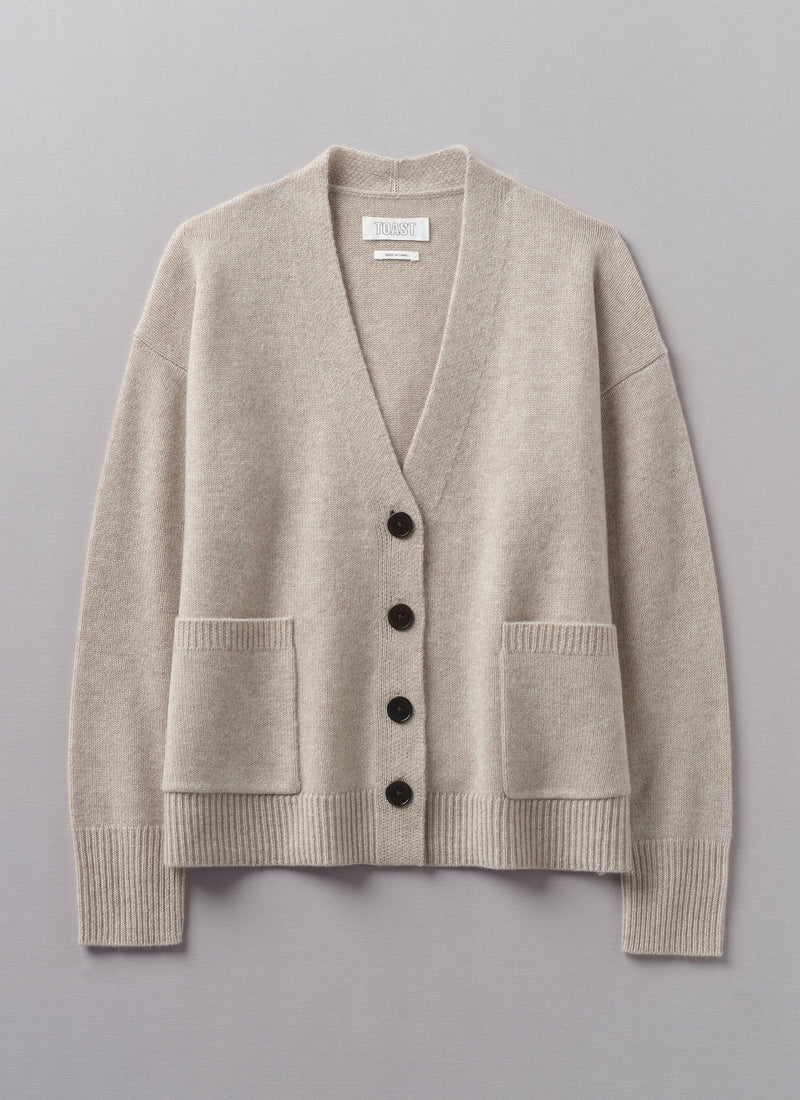 Ffion Wool Cashmere Boxy Cardigan | Putty