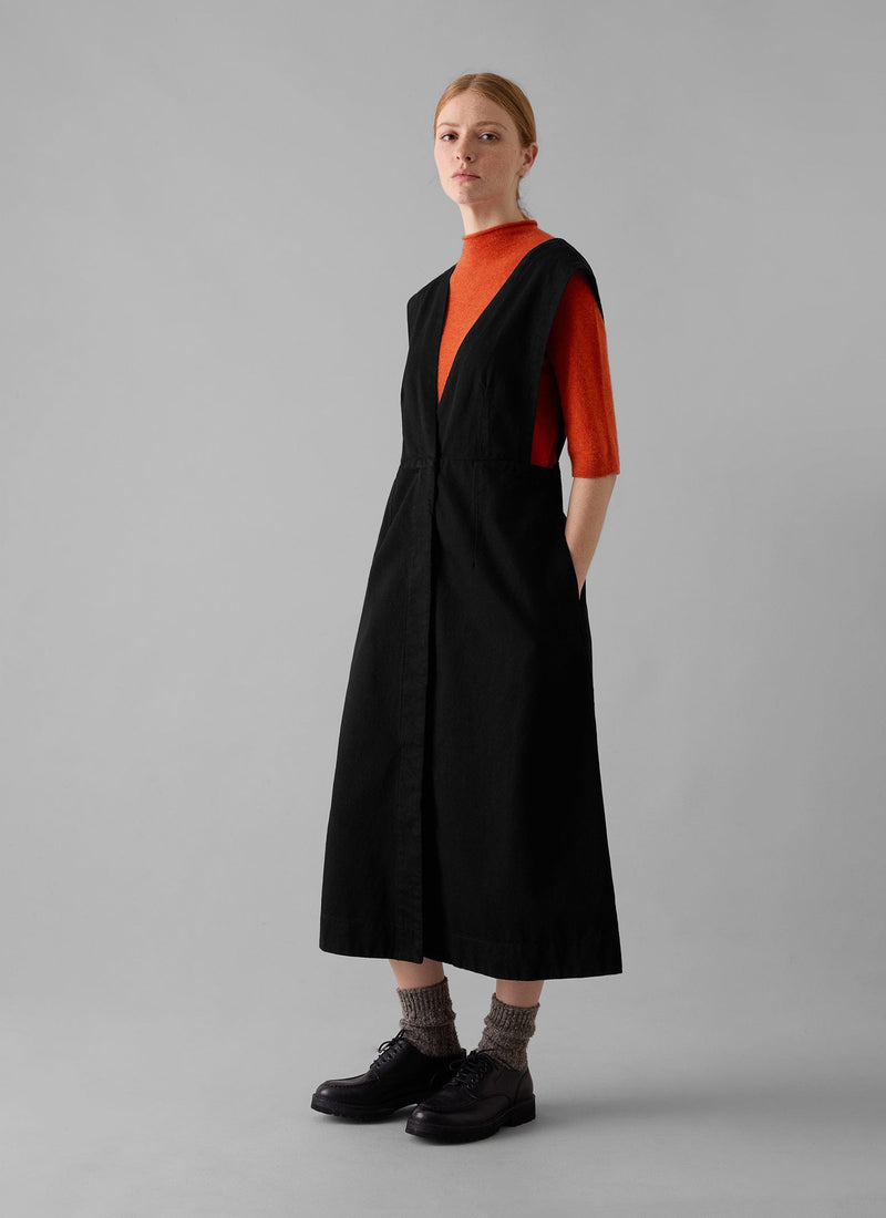 Fine Wool Cashmere Half Sleeve Sweater | Burnt Ember