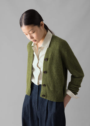 Kaia V-Neck Wool Cardigan | Dark Apple