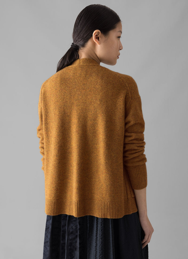Ffion Wool Cashmere Boxy Cardigan | Turmeric
