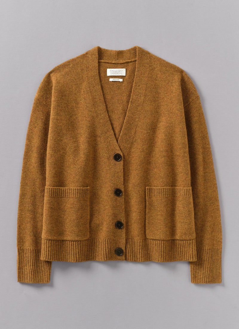 Ffion Wool Cashmere Boxy Cardigan | Turmeric
