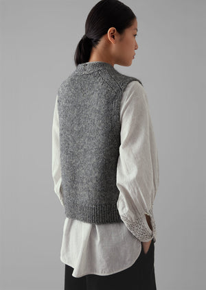 Cotton Alpaca Button Through Tank | Grey Melange