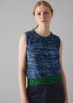 Space Dyed Wool Knitted Tank | Galaxy/Green