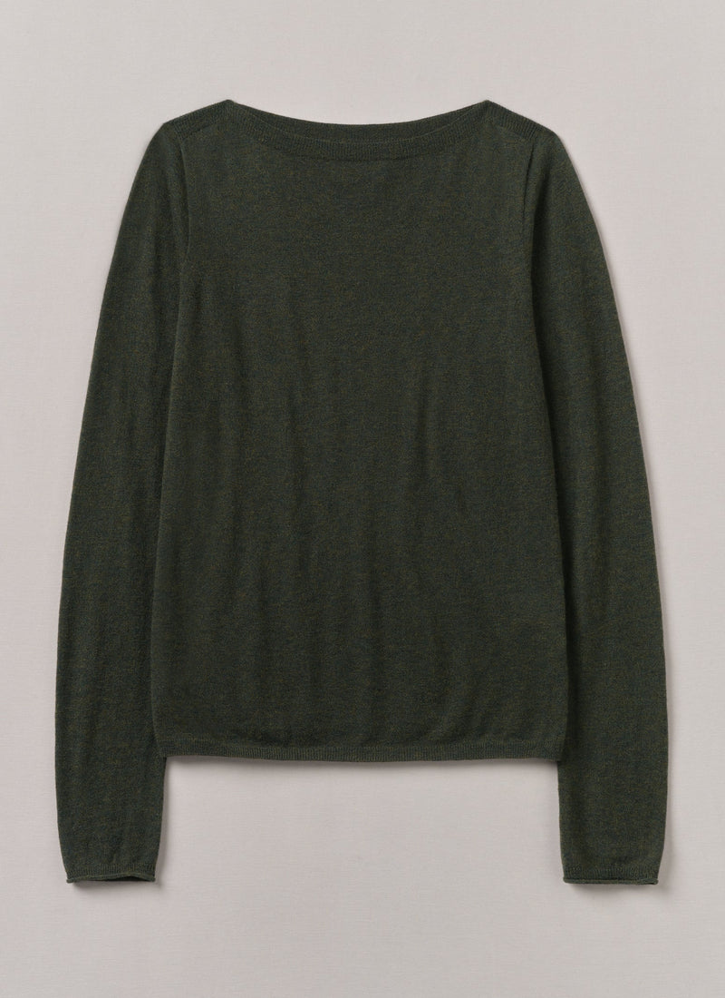 Fine Wool Cashmere Sweater | Green Olive