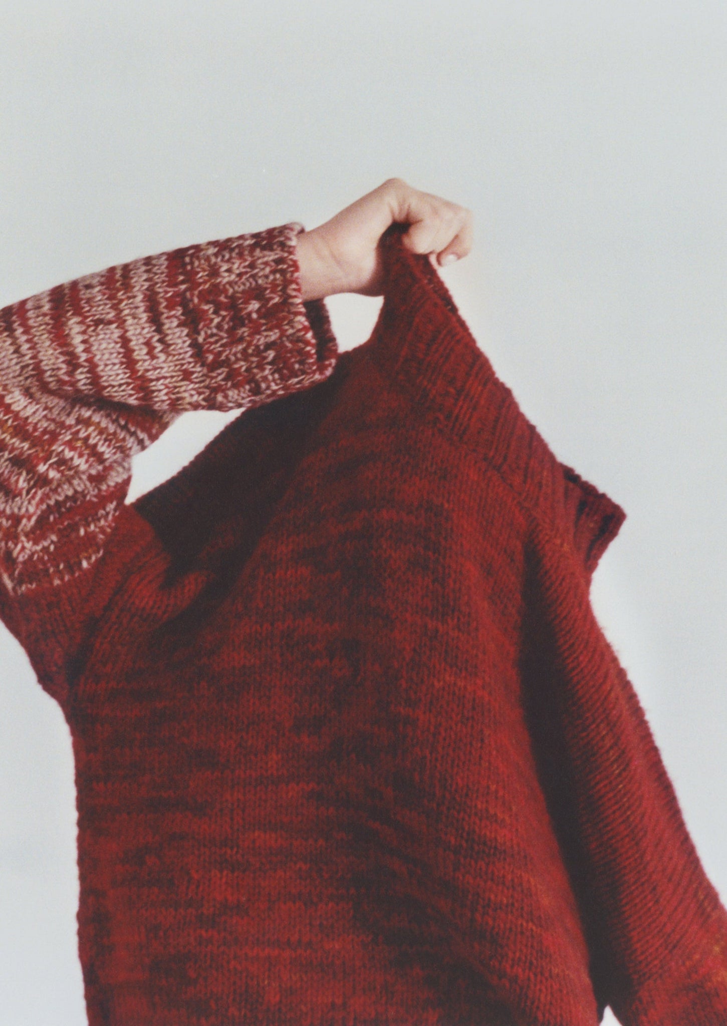 Hand Dyed High Neck Sweater | Claret Red