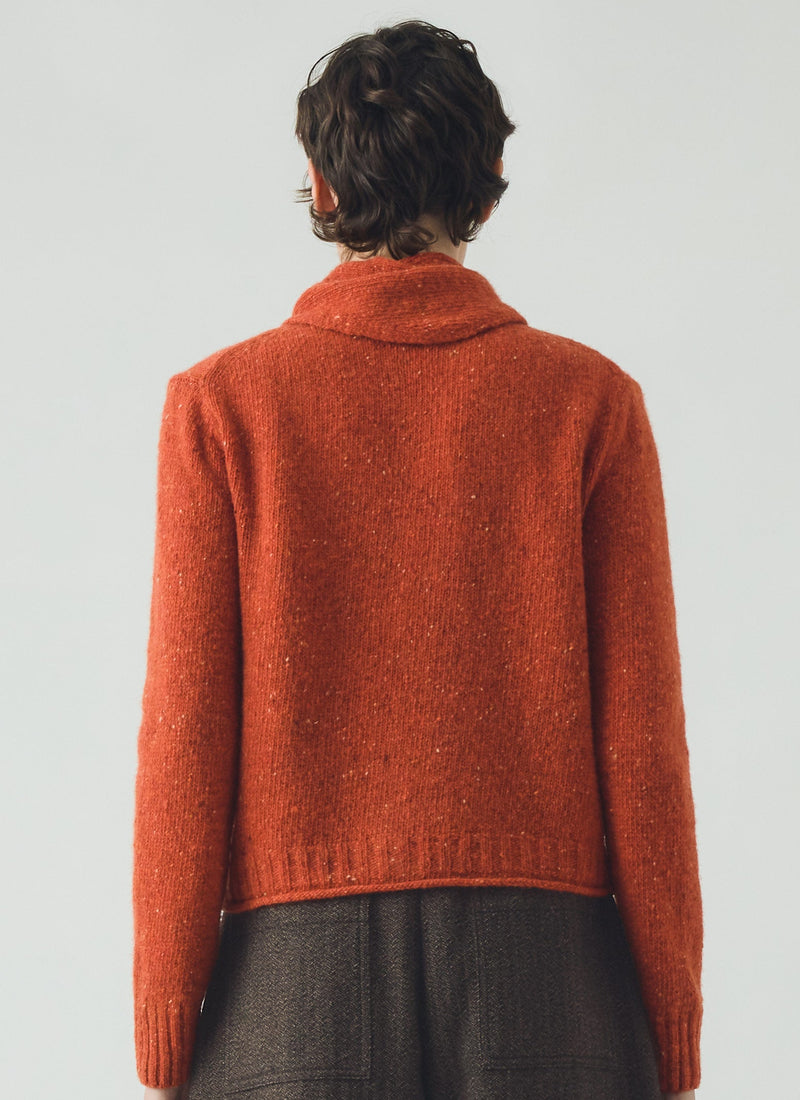 Donegal Merino Neckerchief Cardigan | Nasturtium