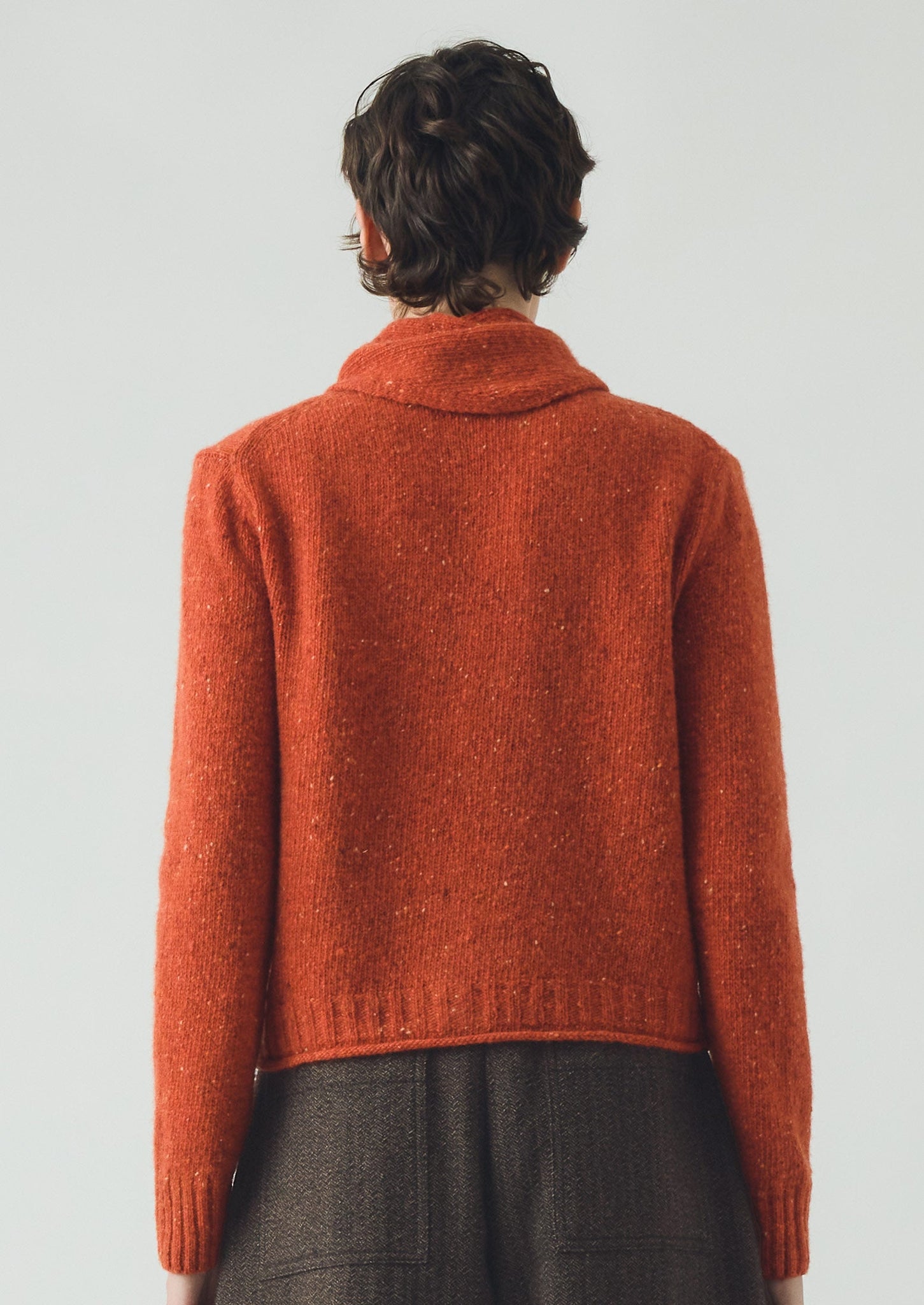 Donegal Merino Neckerchief Cardigan | Nasturtium
