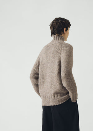 Lofty Alpaca High Neck Sweater | Stone