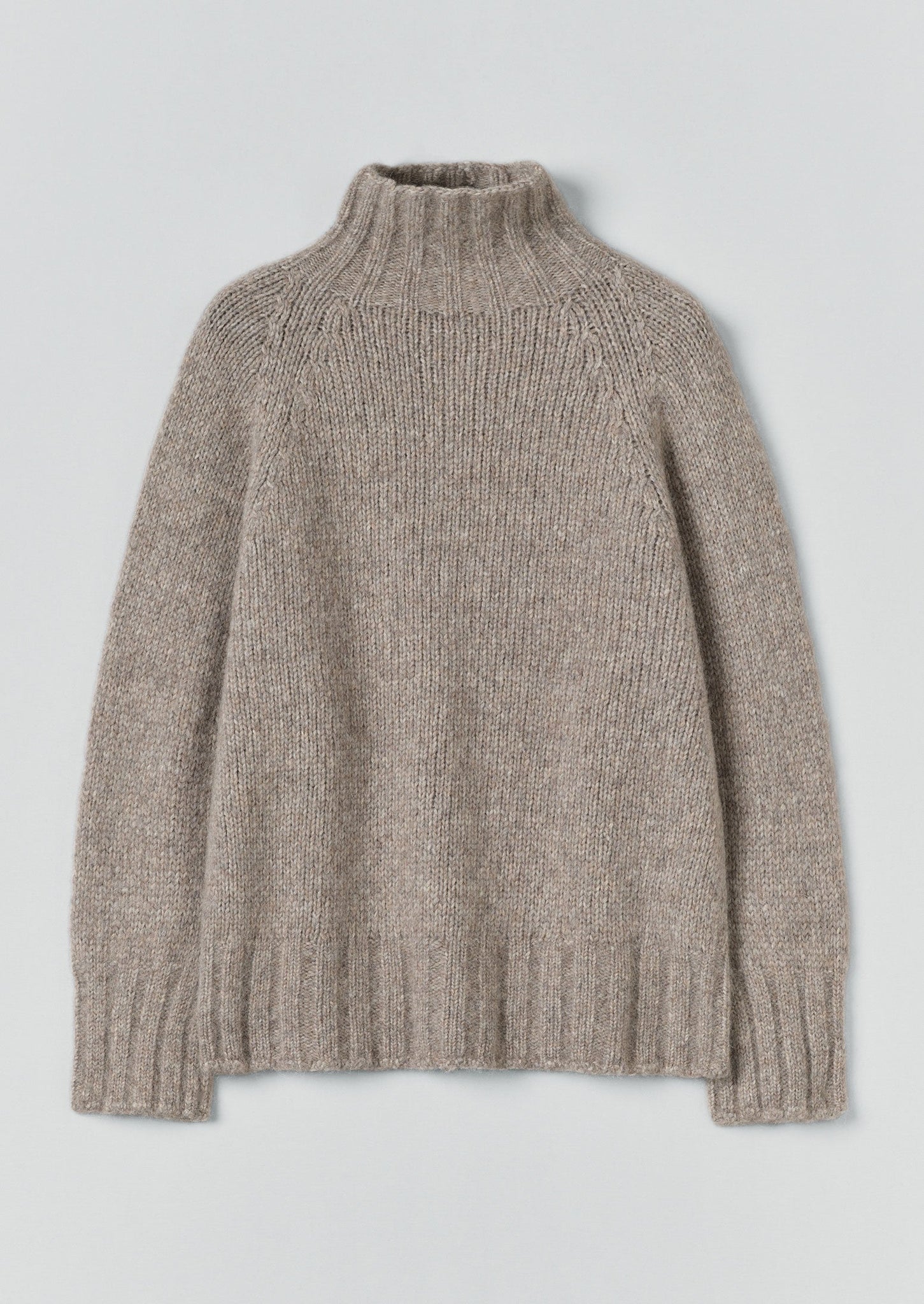Lofty Alpaca High Neck Sweater | Stone