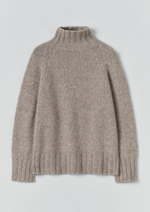 Lofty Alpaca High Neck Sweater | Stone
