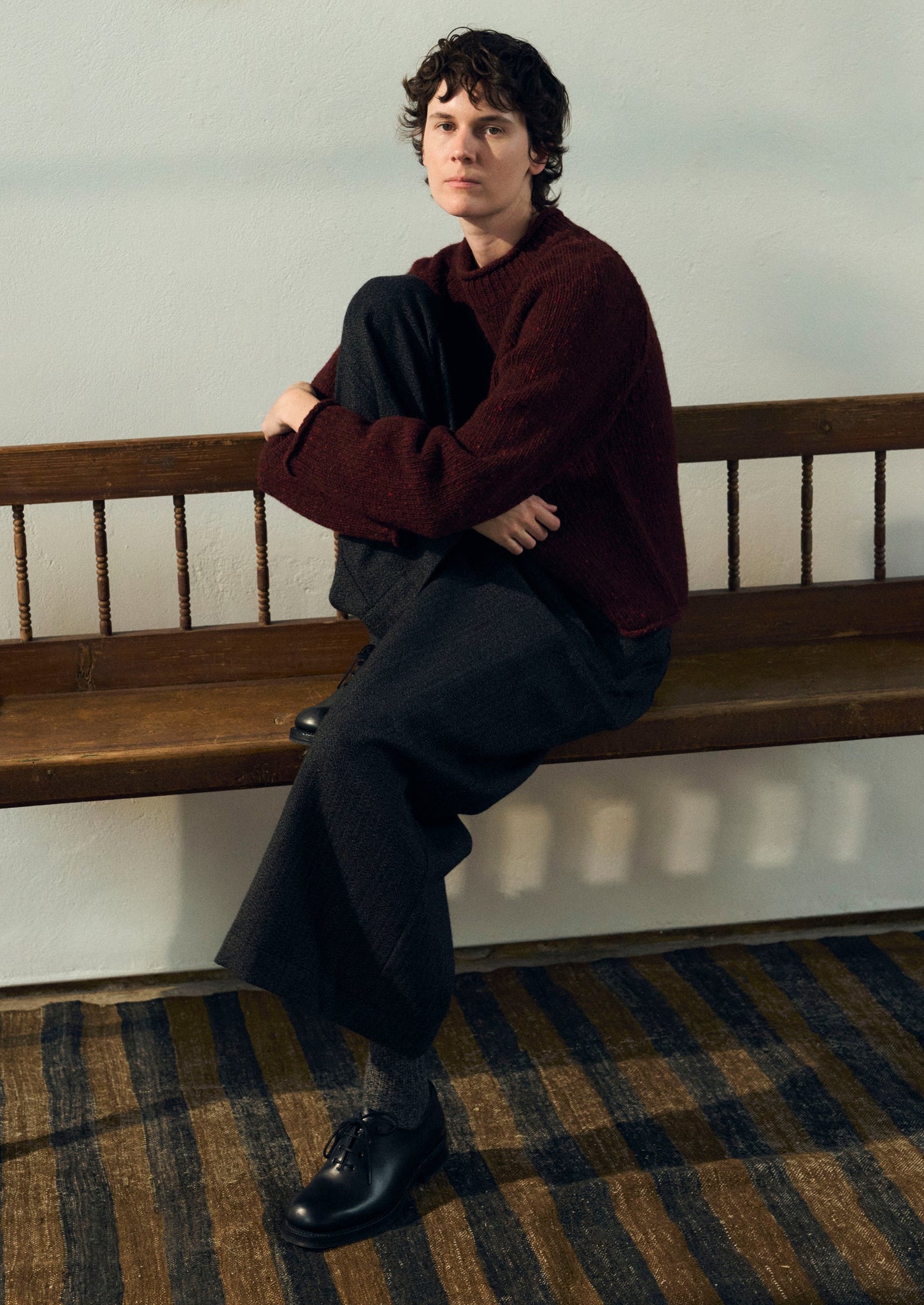 Orla Donegal Wool Sweater | Bordeaux