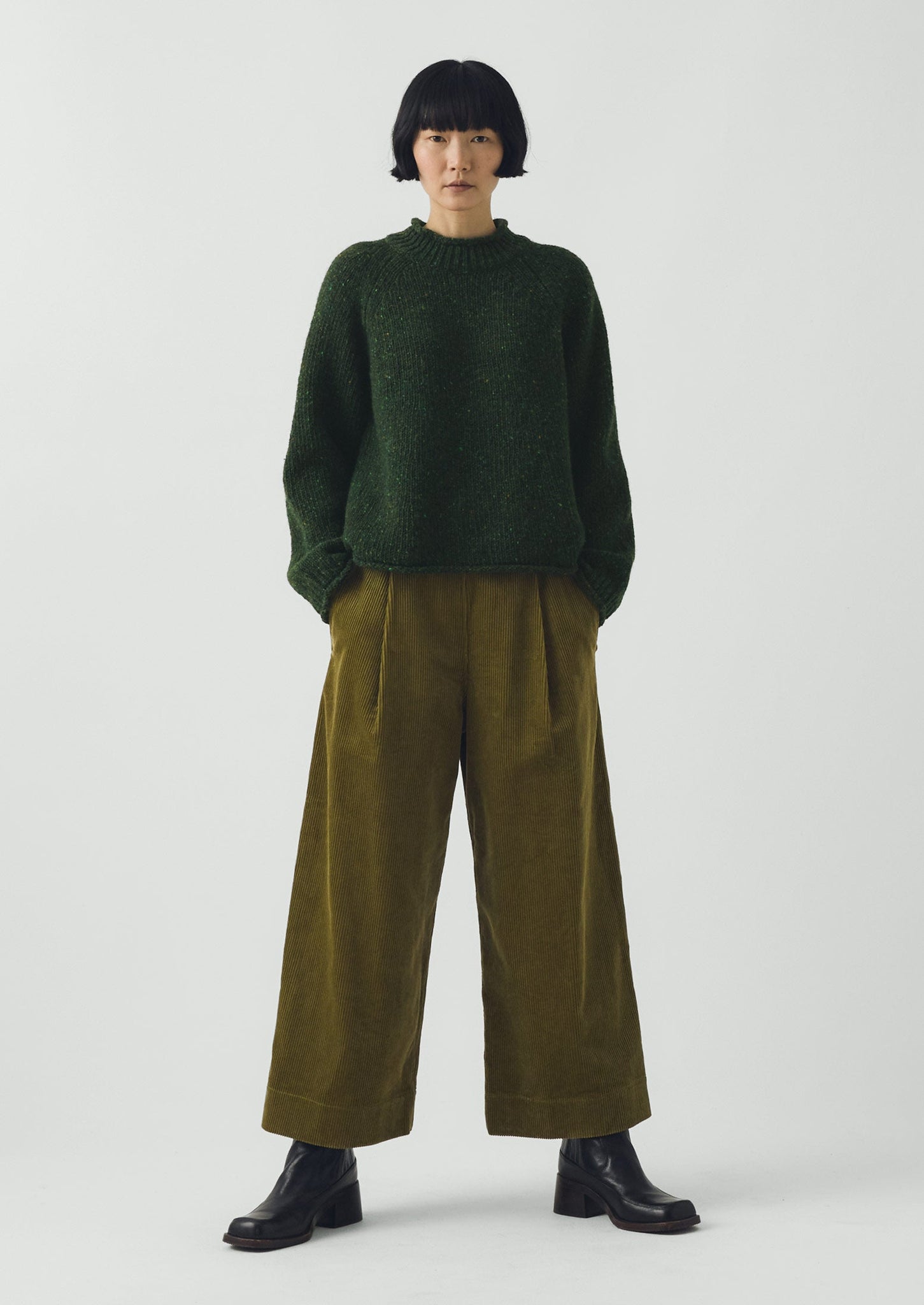 Orla Donegal Wool Sweater | Emerald
