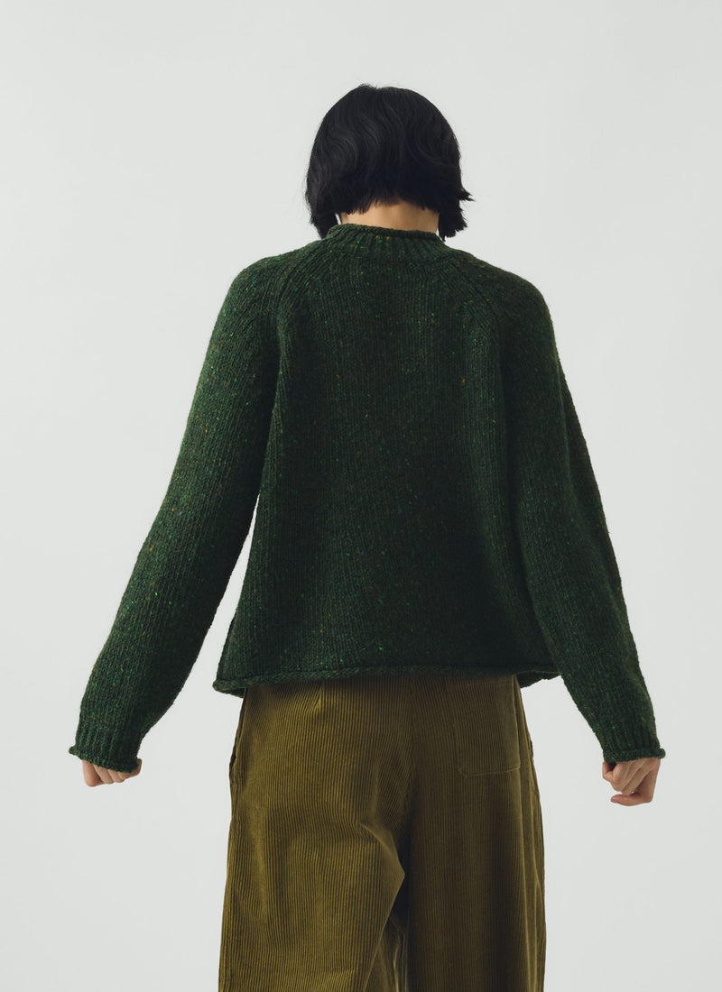 Orla Donegal Wool Sweater | Emerald