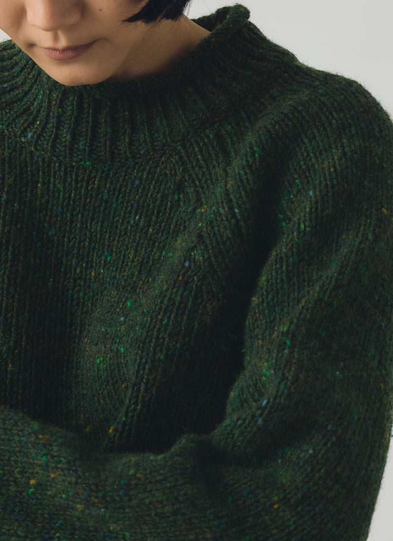 Orla Donegal Wool Sweater | Emerald