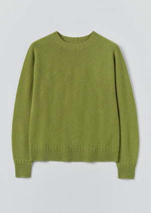 Wool Cashmere Crew Neck Sweater | Soft Green
