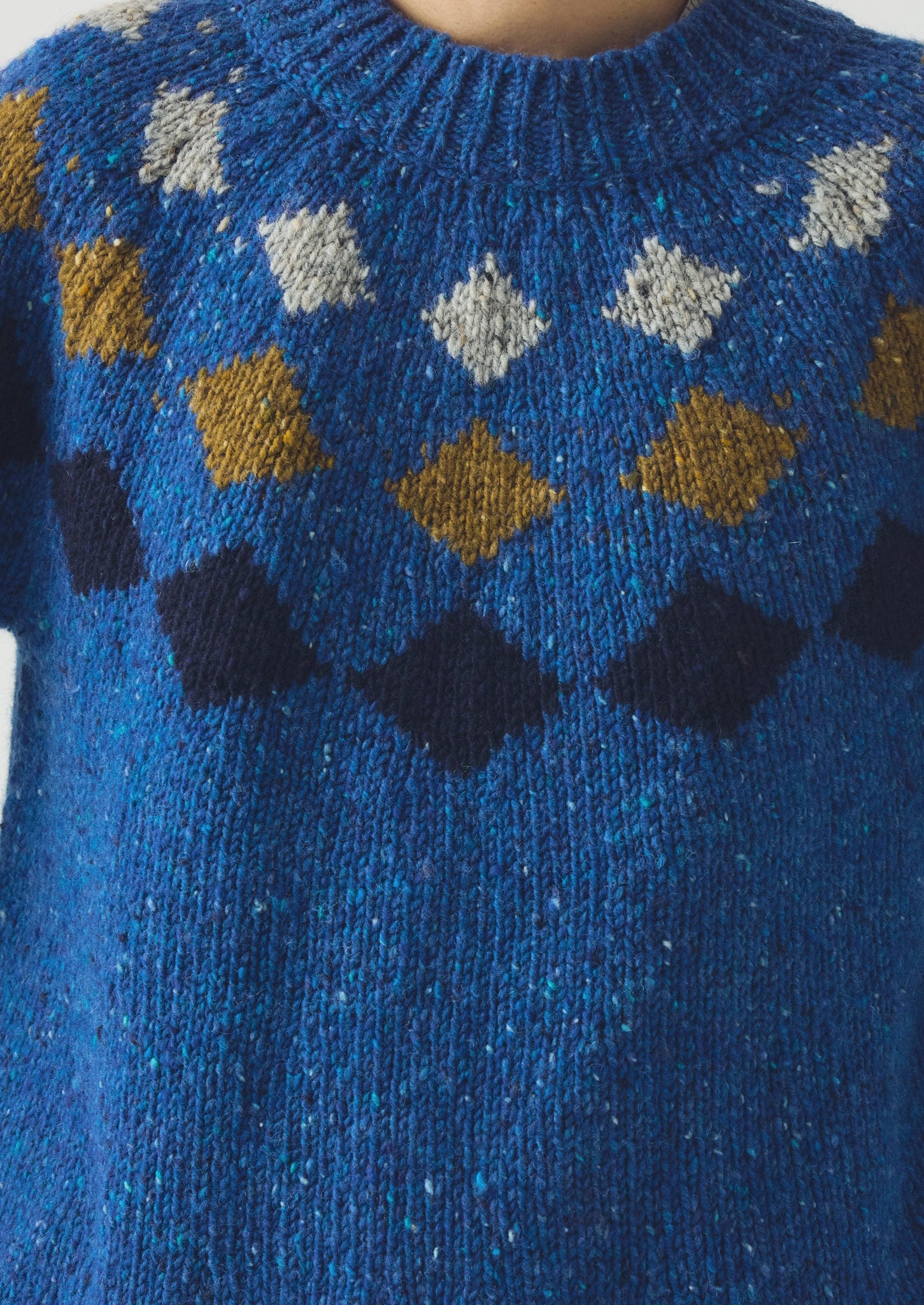 Donegal Diamond Yoke Sweater | Blue Multi