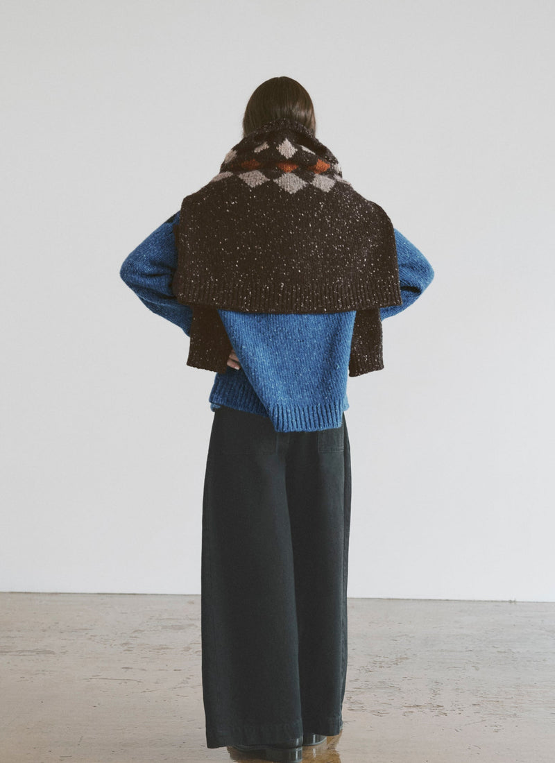Donegal Diamond Yoke Sweater | Blue Multi