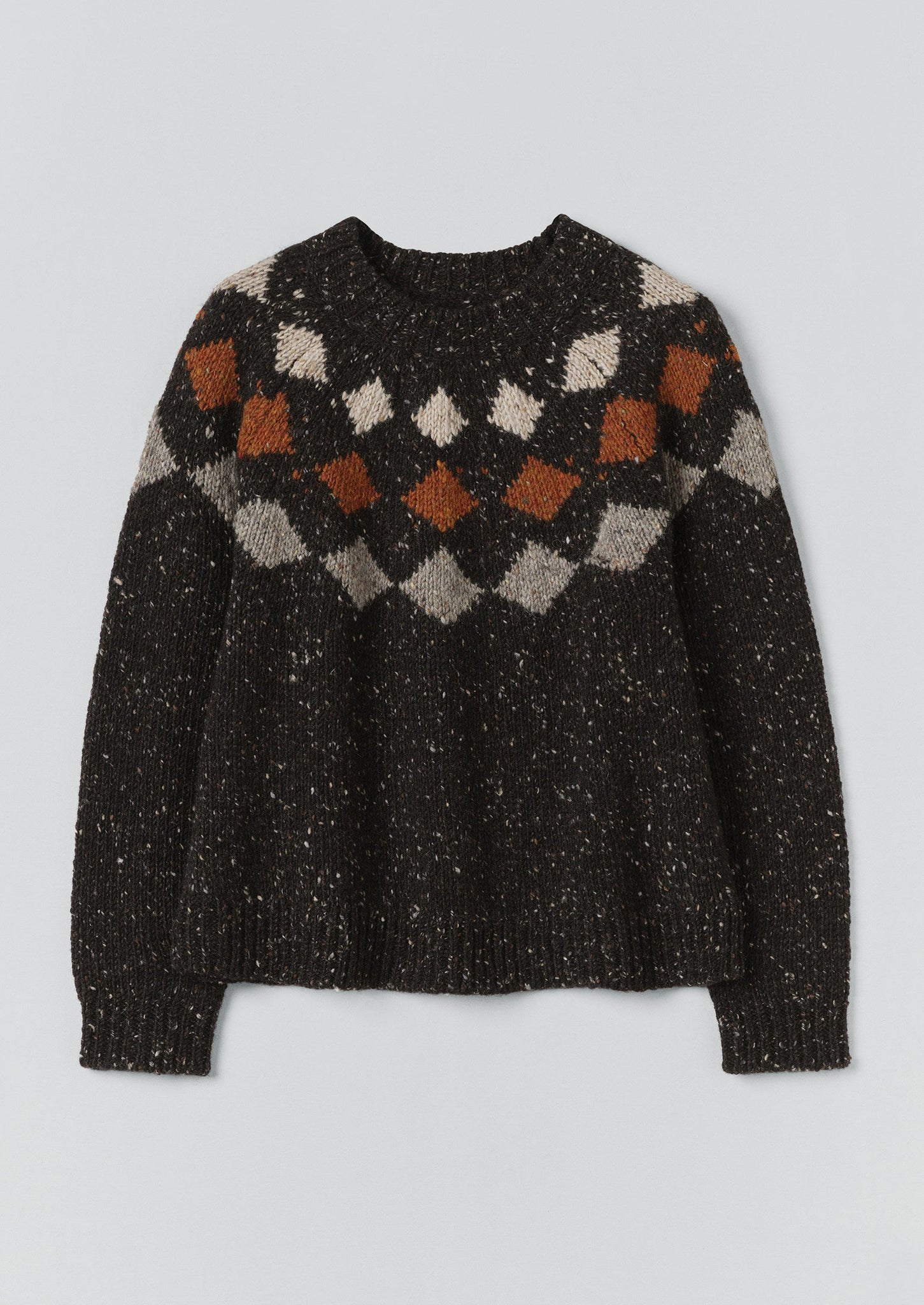 Donegal Diamond Yoke Sweater | Graphite Multi