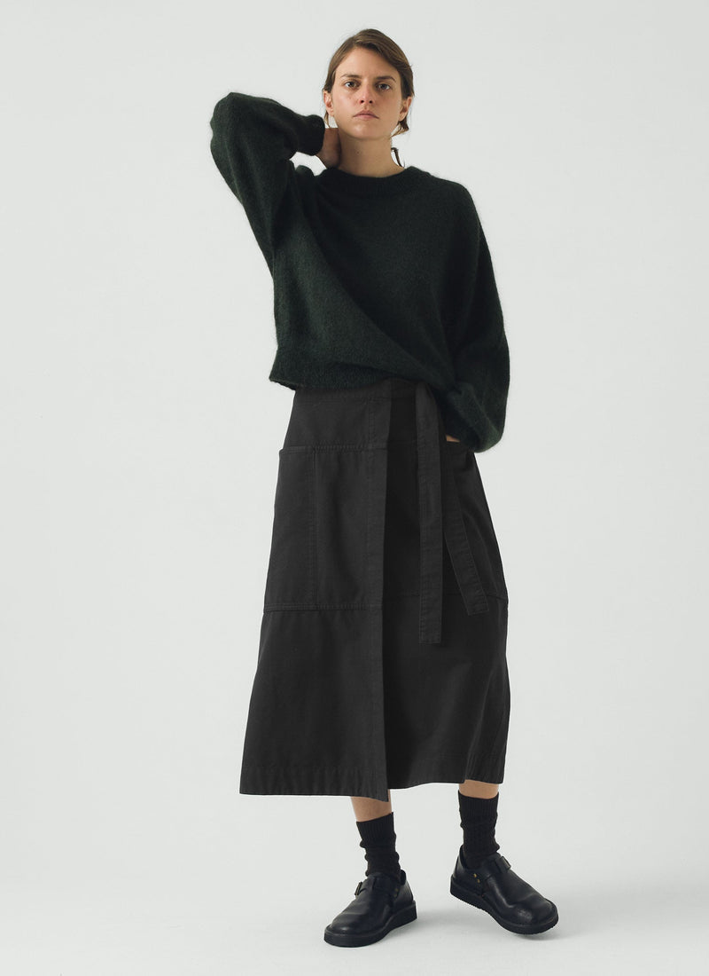 Fine Mohair Cotton Sweater | Forest Green