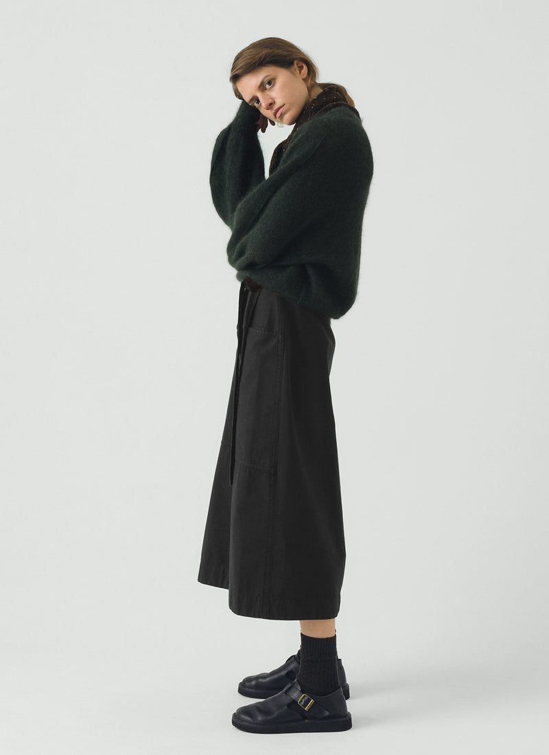 Fine Mohair Cotton Sweater | Forest Green