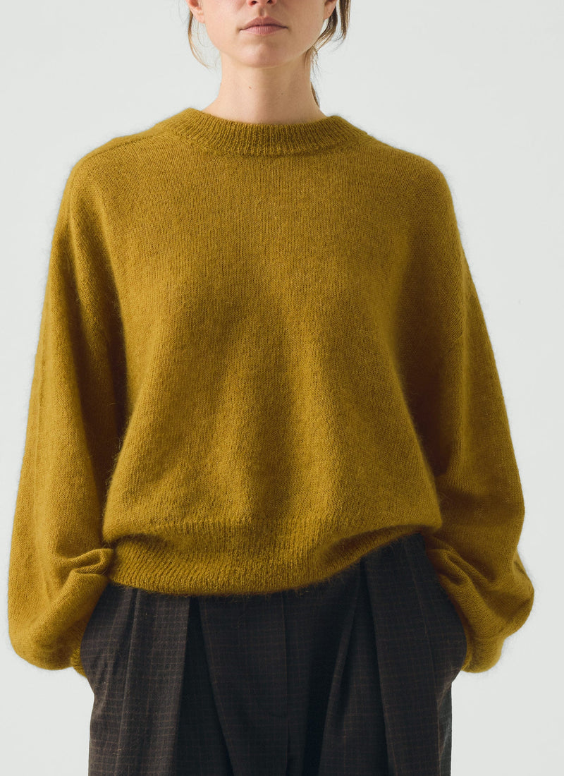 Fine Mohair Cotton Sweater | Golden Honey