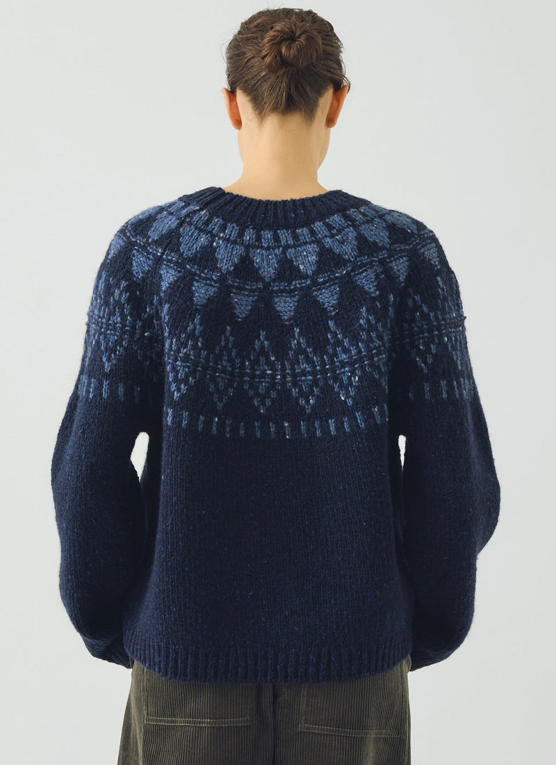 Harvest Yoke Donegal Sweater | Navy/Blue