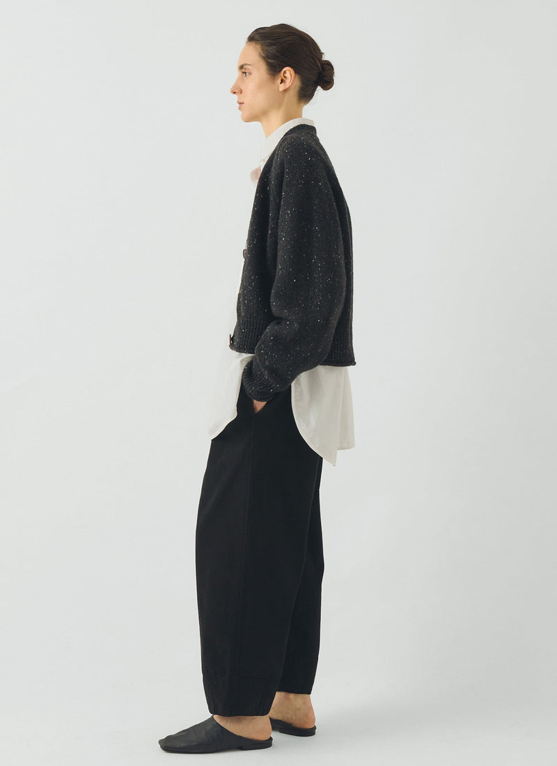 Donegal Wool V Neck Cardigan | Graphite