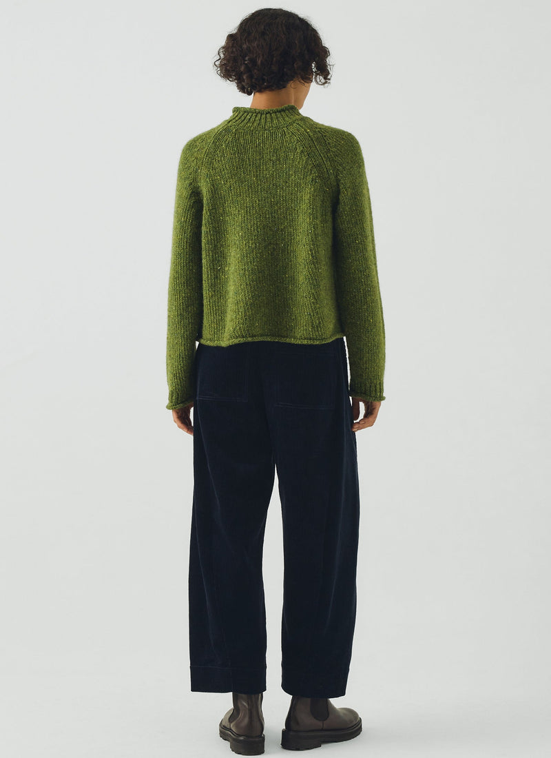 Orla Donegal Wool Sweater | Willow Green
