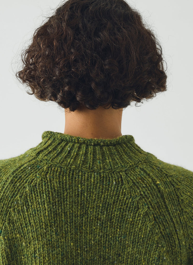 Orla Donegal Wool Sweater | Willow Green
