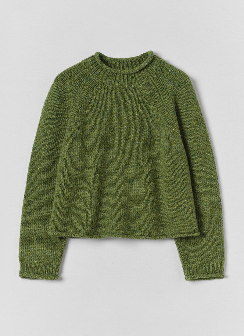 Orla Donegal Wool Sweater | Willow Green