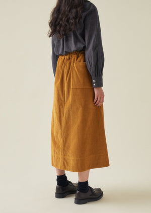 A Line Organic Cord Skirt | Toffee