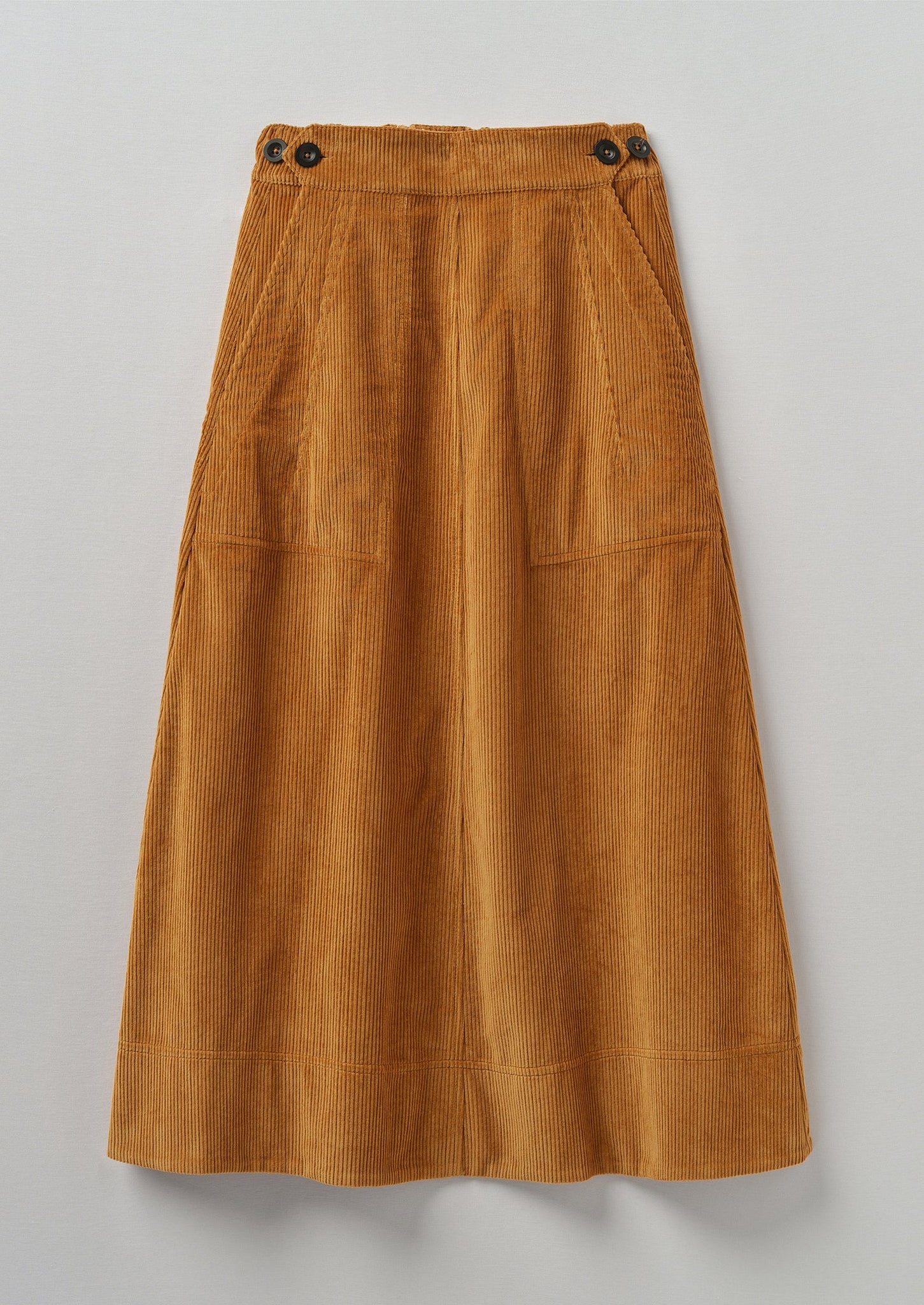 A Line Organic Cord Skirt | Toffee