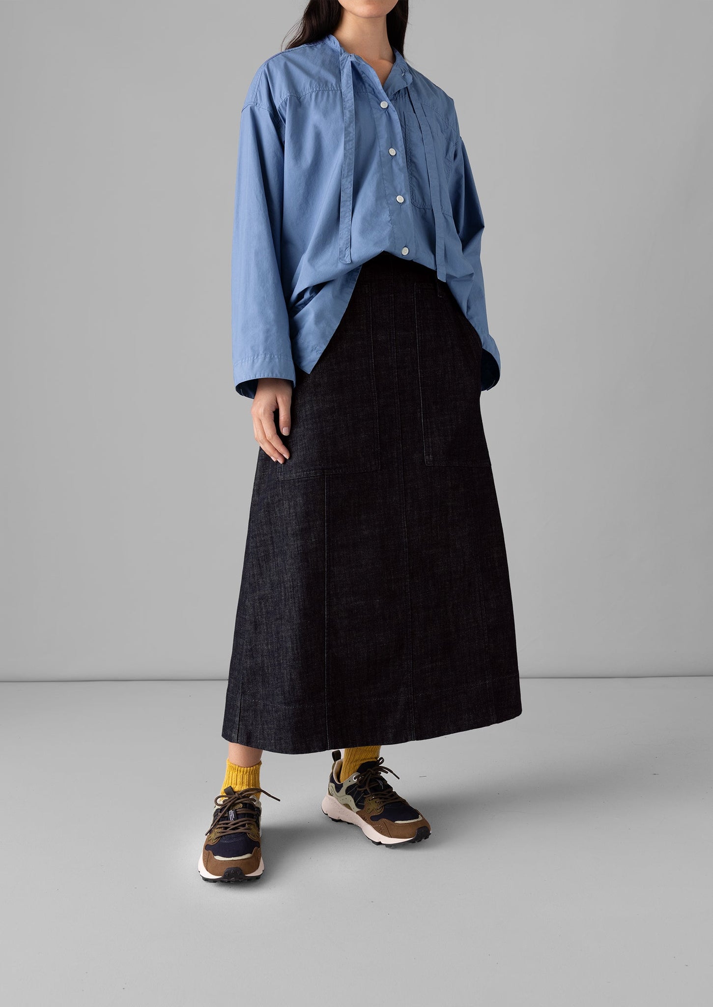 Patch Pocket Organic Indigo Denim Skirt | Indigo