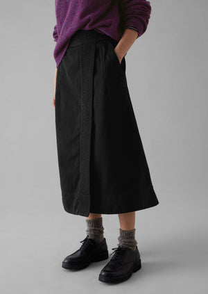 Denim Wrap Skirt | Black