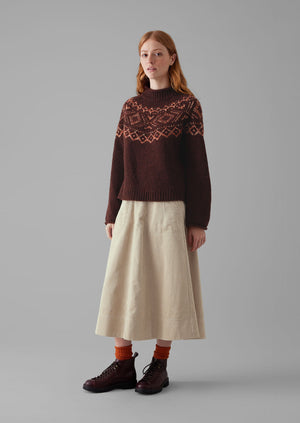 Organic Cord A Line Skirt | Moonstone