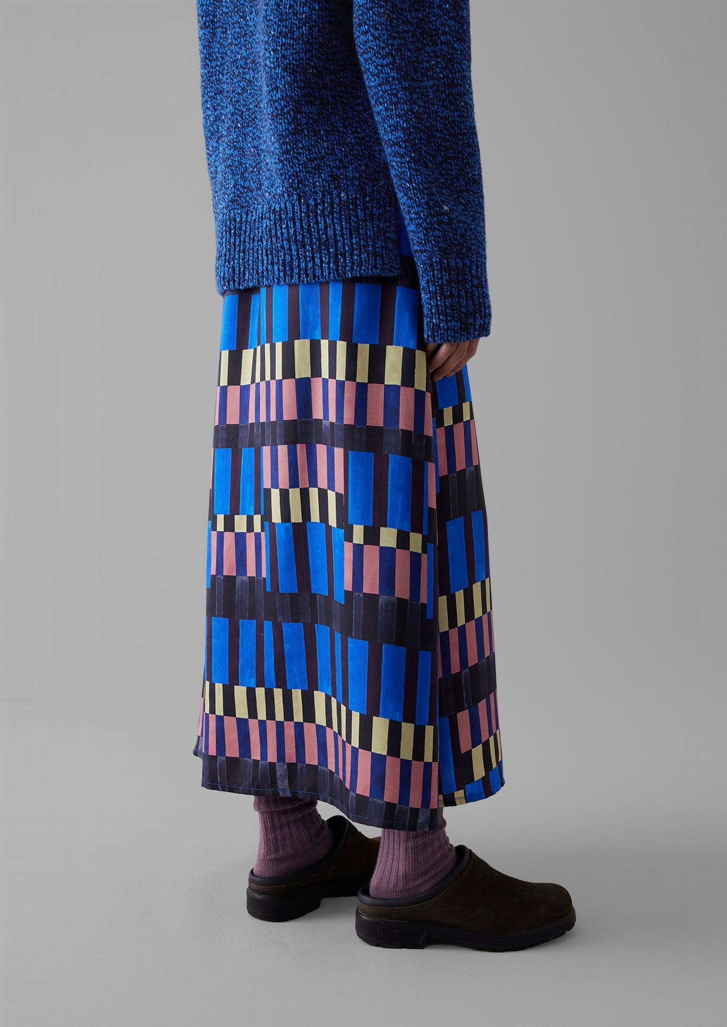 Isobel Harvey Asymmetric Check Print Skirt | Multi