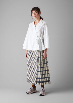 Edo Stripe Wrap Skirt | Indigo