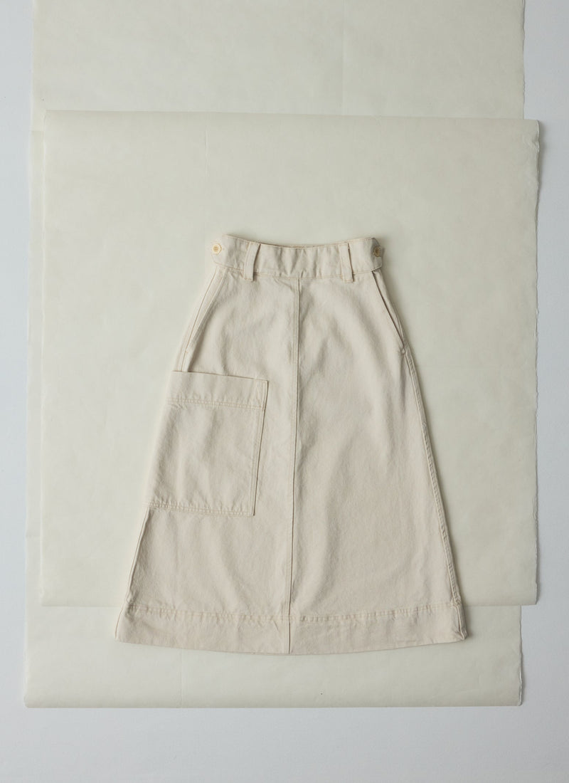 Denim Skirt | Ecru