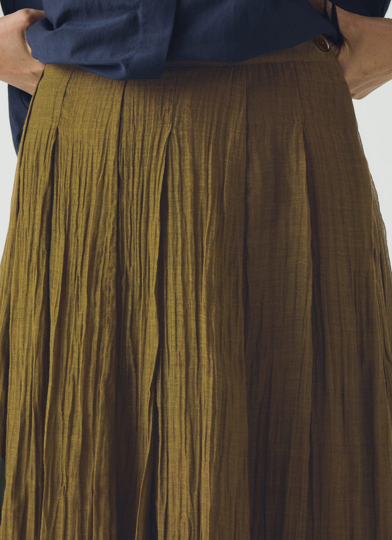 Cotton Silk Organza Skirt | Rich Olive