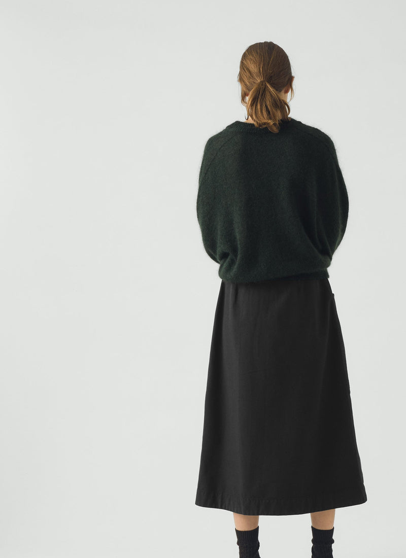 Apron Wrap Cotton Canvas Skirt | Slate