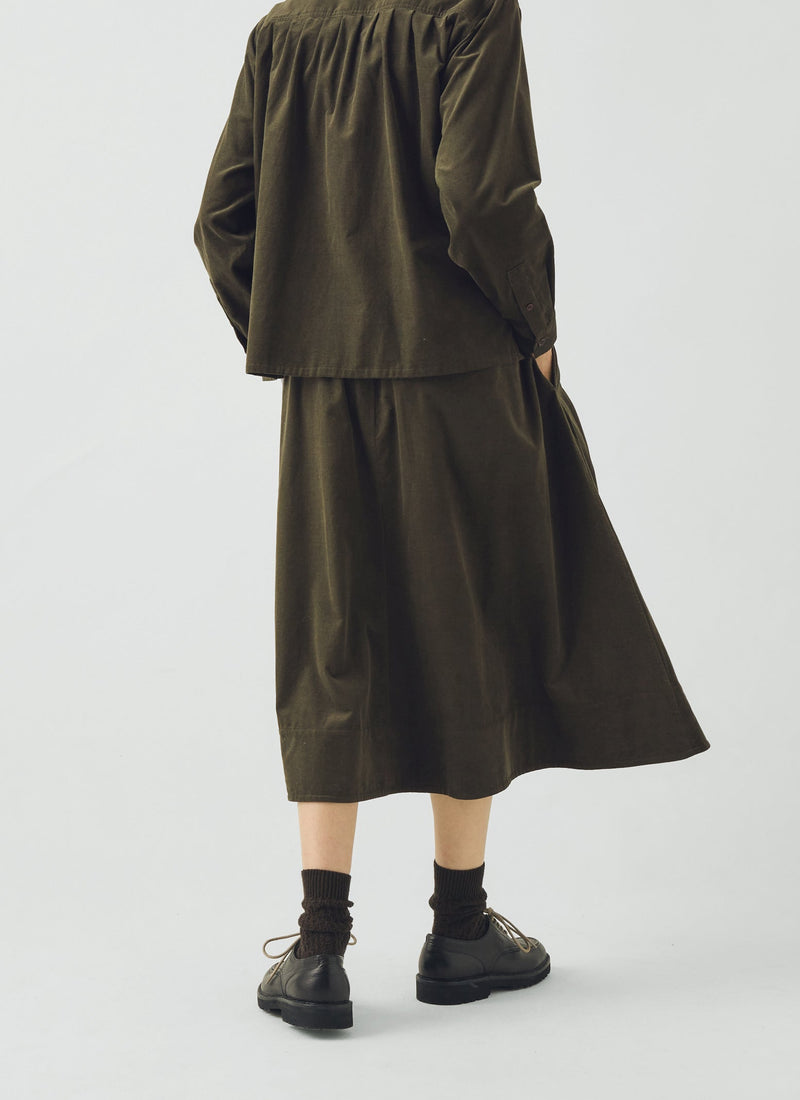A Line Cotton Needlecord Skirt | Seaweed
