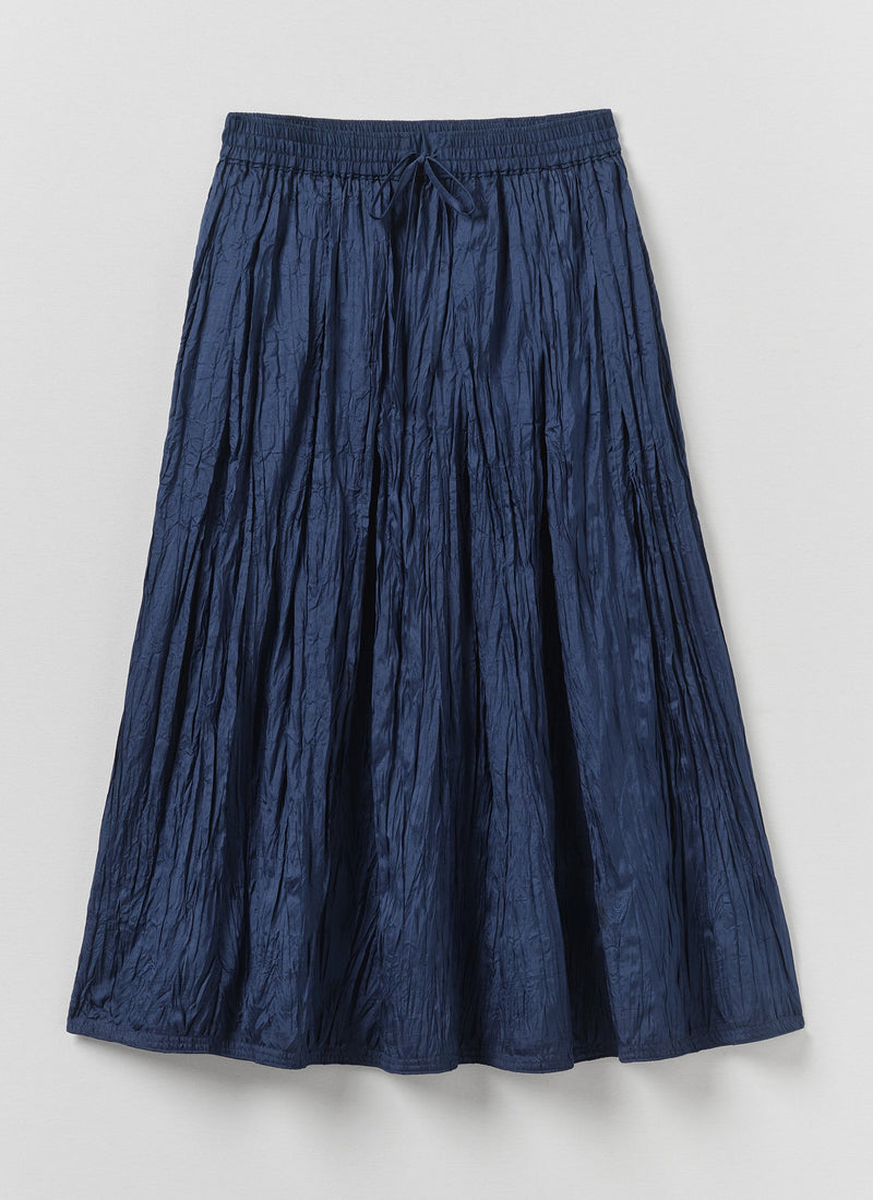 Silk Taffeta Skirt | Indigo Blue