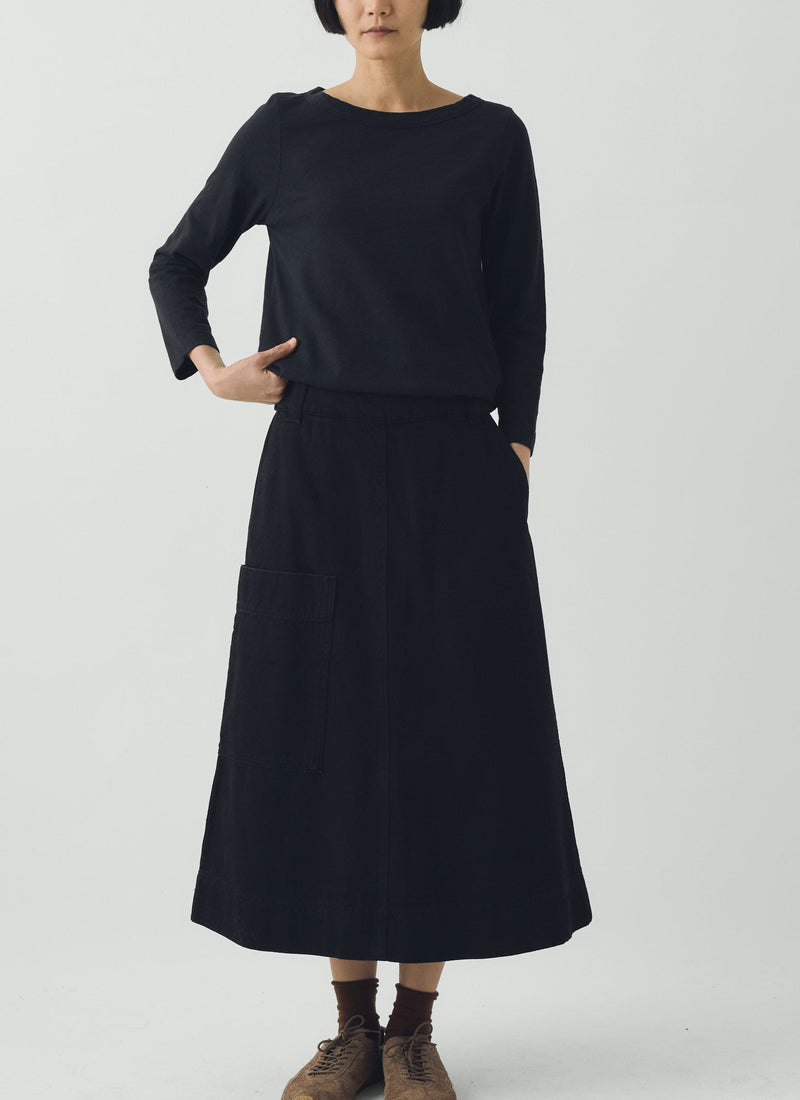 Washed Black Denim Skirt | Carbon Black